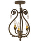2nd Ave Lighting Antonia 12" Wide 3 LT Chandelier in Matte Antique Brass Finish