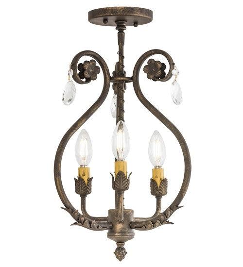 2nd Ave Lighting Antonia 12" Wide 3 LT Chandelier in Matte Antique Brass Finish