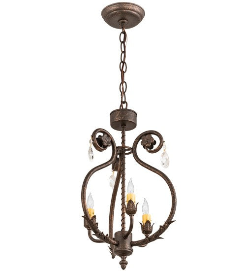 2nd Ave Lighting Antonia 12" Wide 3 Light Chandelier in Gilded Tobacco Finish