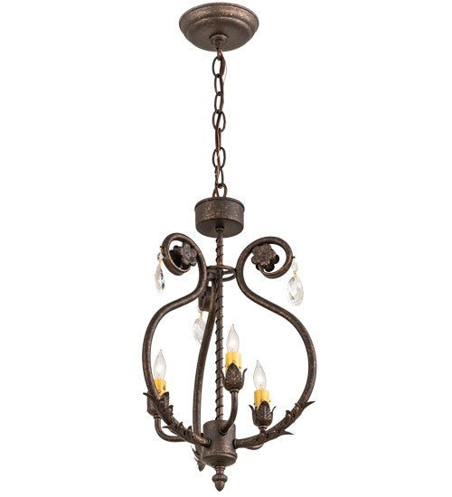 2nd Ave Lighting Antonia 12" Wide 3 Light Chandelier in Gilded Tobacco Finish