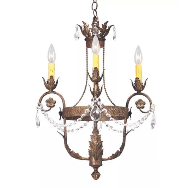 2nd Ave Lighting Antonia 18" 4-Light E12 Base Pompeii Gold Chandelier