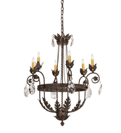 2nd Ave Lighting Antonia 26" Wide 6 Light Chandelier in Gilded Tobacco Finish