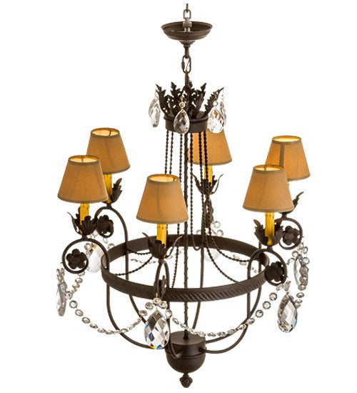 2nd Ave Lighting Antonia 28" Wide 6 LT Chandelier in Chestnut Finish