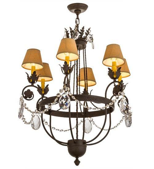 2nd Ave Lighting Antonia 28" Wide 6 LT Chandelier in Chestnut Finish