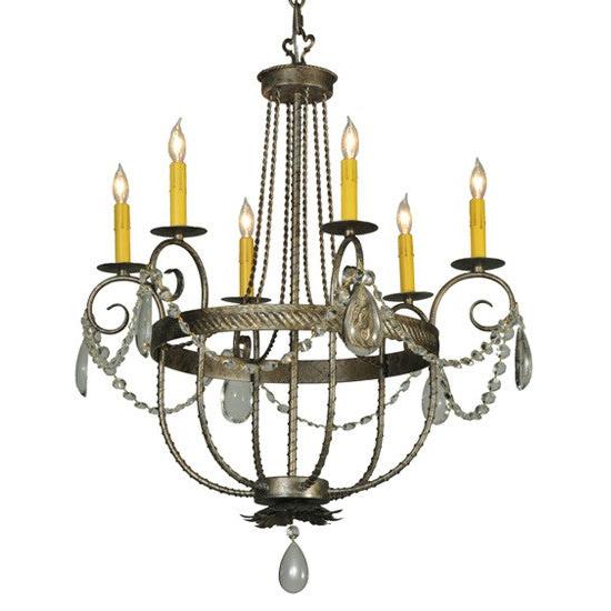 2nd Ave Lighting Antonia 28.5" 6 LT Crystal Chandelier in Corinth Finish