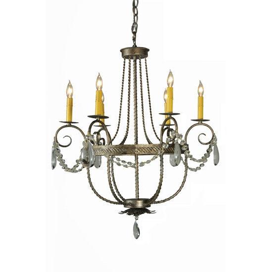 2nd Ave Lighting Antonia 28.5" 6 LT Crystal Chandelier in Corinth Finish