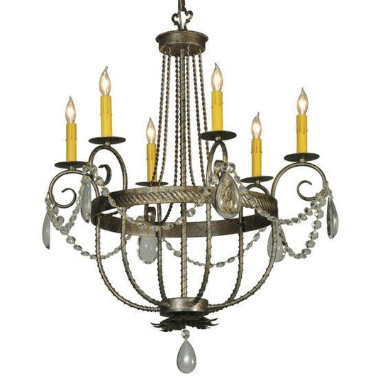 2nd Ave Lighting Antonia 28.5" 6 LT Crystal Chandelier in Corinth Finish