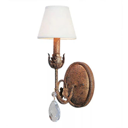 2nd Ave Lighting Antonia 5" 5-Light Amber Parchment Shade Rustic Iron Wall Sconce