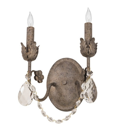 2nd Ave Lighting Antonia 9.5" Wide 2 Light Wall Sconce Corinth Finish