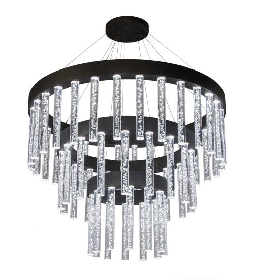 2nd Ave Lighting Aquagen 60" Wide Three Tier Chandelier in Gunmetal Gray Finish