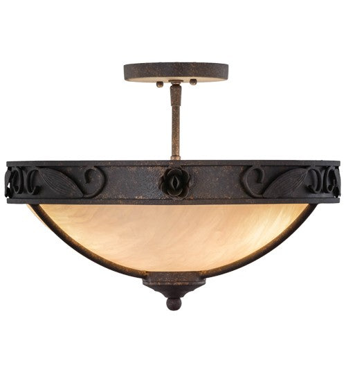 2nd Ave Lighting Arabesque 17" Semi-Flushmount With Copper Rust Finish