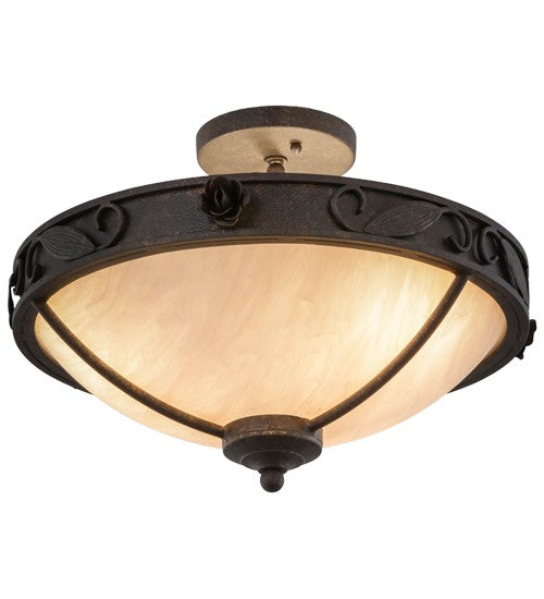 2nd Ave Lighting Arabesque 17" Semi-Flushmount With Copper Rust Finish