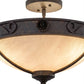 2nd Ave Lighting Arabesque 17" Semi-Flushmount With Copper Rust Finish