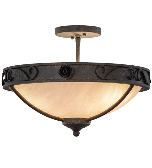 2nd Ave Lighting Arabesque 17" Semi-Flushmount With Copper Rust Finish