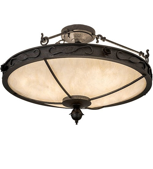 2nd Ave Lighting Arabesque 26" Wide Semi-Flushmount in Smoke Finish