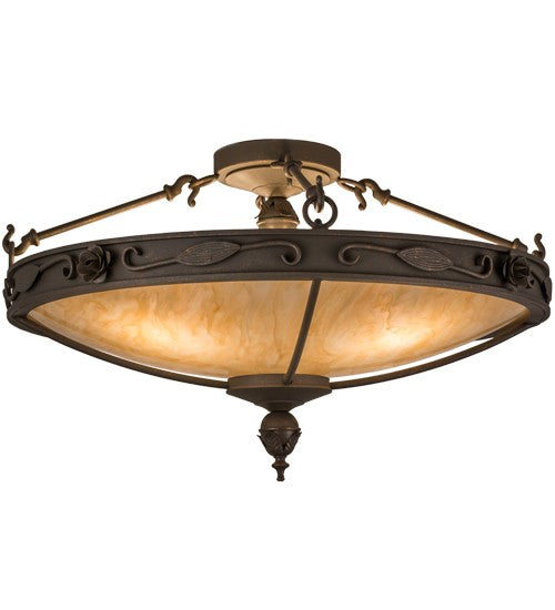 2nd Ave Lighting Arabesque 28" Semi-Flushmount in Gilded Tobacco Finish