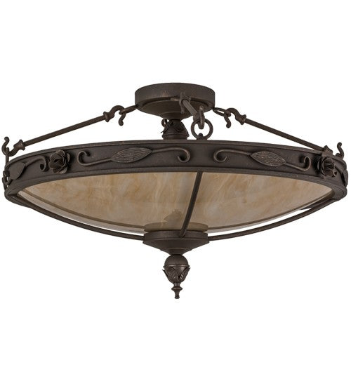 2nd Ave Lighting Arabesque 28" Semi-Flushmount in Gilded Tobacco Finish