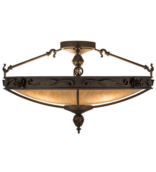 2nd Ave Lighting Arabesque 28" Semi-Flushmount in Gilded Tobacco Finish