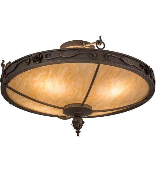 2nd Ave Lighting Arabesque 28" Semi-Flushmount in Gilded Tobacco Finish
