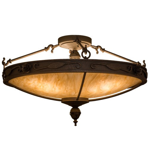 2nd Ave Lighting Arabesque 28" Semi-Flushmount in Gilded Tobacco Finish