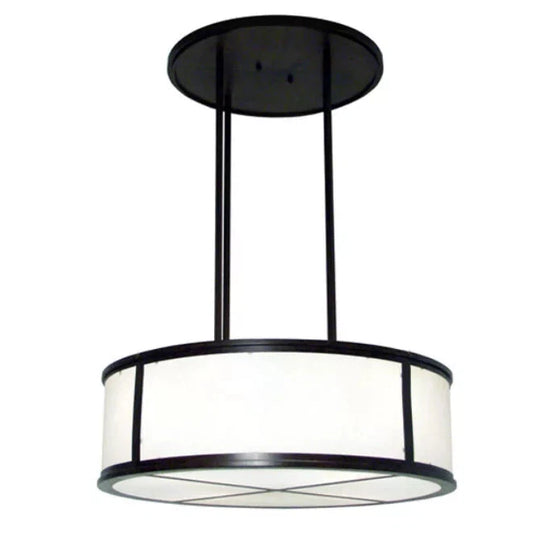 2nd Ave Lighting Arcas 30" Statuario Idalight Diffuser Rustic Iron Pendant Light