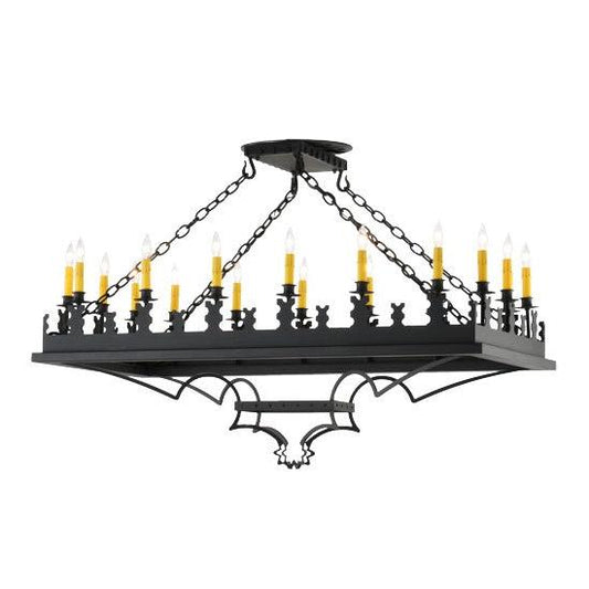 2nd Ave Lighting Asen 48" Long 18 Light Oblong Pendant in Costello Black