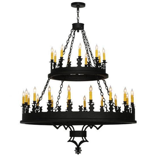 2nd Ave Lighting Asen 48" Wide 27 Light Two Tier Chandelier in Costello Black