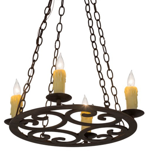 2nd Ave Lighting Ashley 20" Wide 4 LT Chandelier in Classic Rust Finish