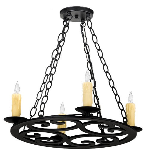 2nd Ave Lighting Ashley 20" Wide 4 Light Chandelier in Blackwash Finish