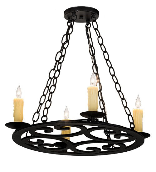 2nd Ave Lighting Ashley 20" Wide 4 Light Chandelier in Blackwash Finish