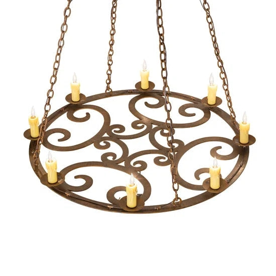 2nd Ave Lighting Ashley 42" 8-Light E12 Base Rustic Iron Chandelier