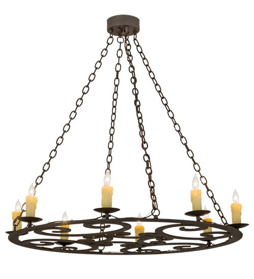 2nd Ave Lighting Ashley 42" Wide 8 Light Chandelier in Gilded Tobacco Finish