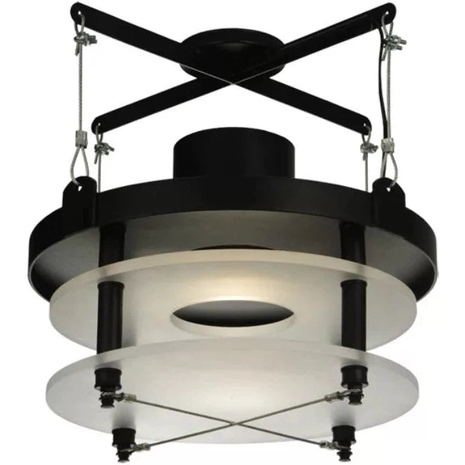 2nd Ave Lighting Atlantis 18" 1-Light E26 Base Contrail Mist Idalight Lens Antique Brass Pendant