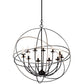 2nd Ave Lighting Atom Enerjisi 36” Wide 12 LT Chandelier in Nickel and Solar Black Finish
