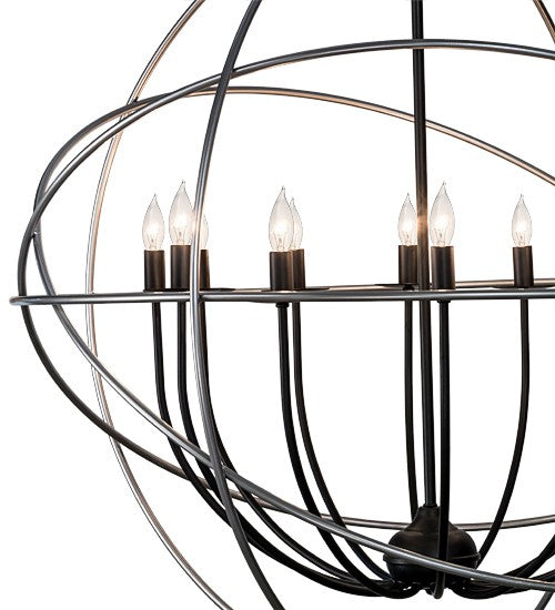 2nd Ave Lighting Atom Enerjisi 36” Wide 12 LT Chandelier in Nickel and Solar Black Finish