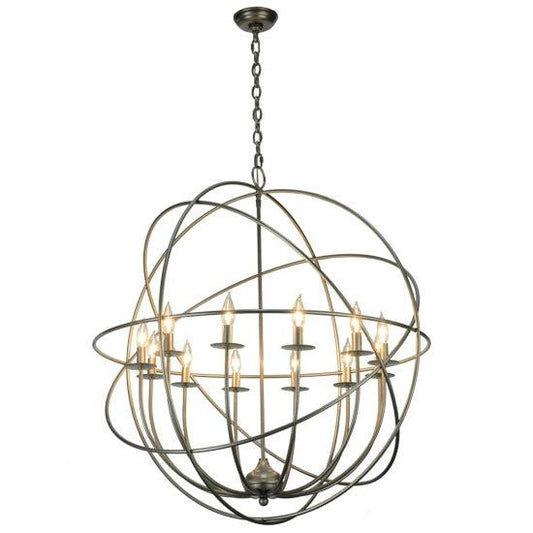 2nd Ave Lighting Atom Enerjisi 36" Wide 12 LT Chandelier in Pewter Finish