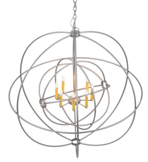 2nd Ave Lighting Atom Enerjisi 43" Wide 8 Light Chandelier in Nickel Finish