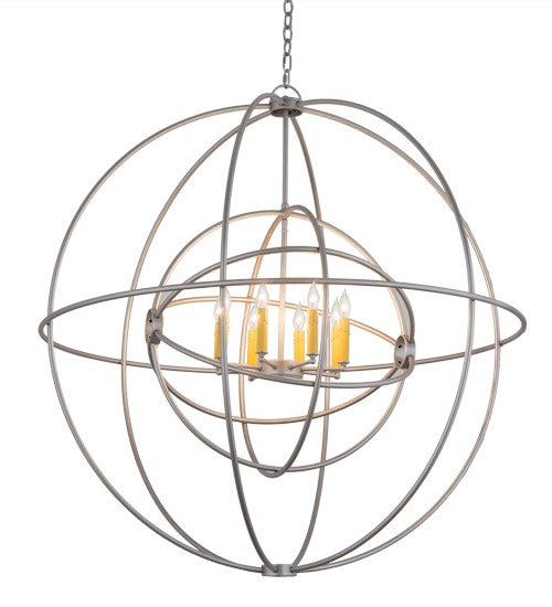 2nd Ave Lighting Atom Enerjisi 43" Wide 8 Light Chandelier in Nickel Finish