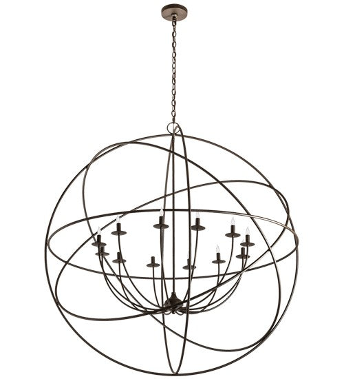 2nd Ave Lighting Atom Enerjisi 54" Wide 12 Light Chandelier in Oil Rubbed Bronze Finish