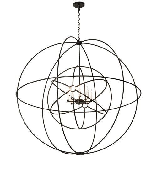 2nd Ave Lighting Atom Enerjisi 60" Wide 8 Light Chandelier in Textured Black Finish