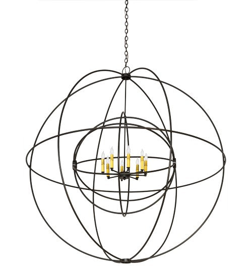 2nd Ave Lighting Atom Enerjisi 60" Wide 8 Light Chandelier in Timeless Bronze Finish