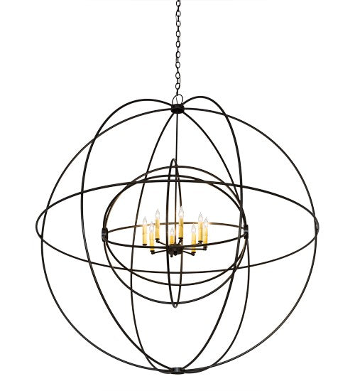 2nd Ave Lighting Atom Enerjisi 60" Wide 8 Light Chandelier in Timeless Bronze Finish