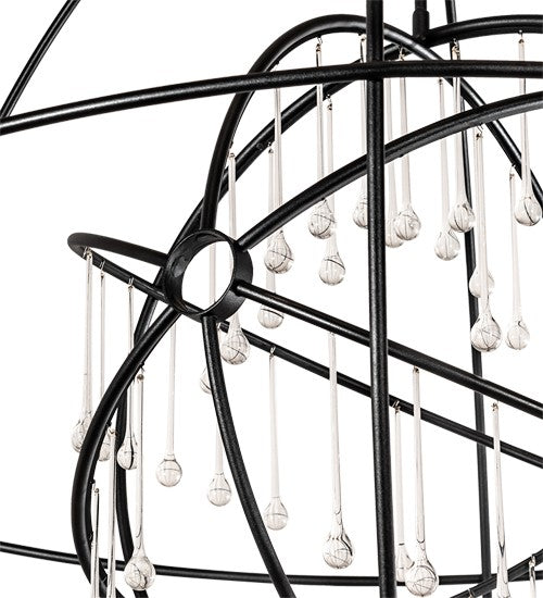 2nd Ave Lighting Atom Enerjisi 60" Wide Hanging Sculpture in Textured Black Finish