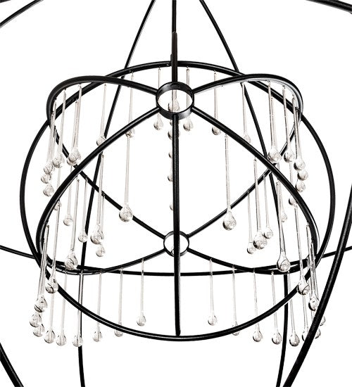 2nd Ave Lighting Atom Enerjisi 60" Wide Hanging Sculpture in Textured Black Finish