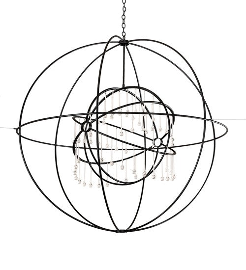 2nd Ave Lighting Atom Enerjisi 60" Wide Hanging Sculpture in Textured Black Finish