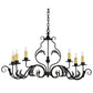2nd Ave Lighting Augusta 42" Long 6 LT Oblong Chandelier in Wrought Iron Finish