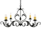 2nd Ave Lighting Augusta 42" Long 6 LT Oblong Chandelier in Wrought Iron Finish