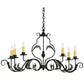 2nd Ave Lighting Augusta 42" Long 6 LT Oblong Chandelier in Wrought Iron Finish