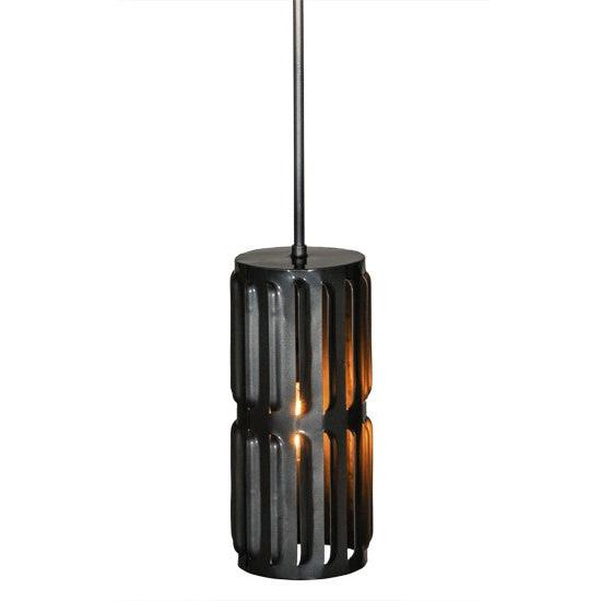 2nd Ave Lighting Ausband 7" Wide Turbine Mini Pendant in Black Chrome Over Nickel Finish