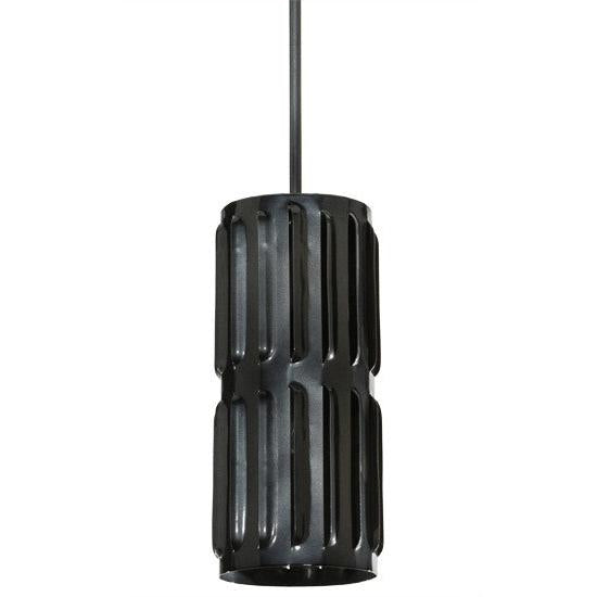 2nd Ave Lighting Ausband Turbine 7" Wide Mini Pendant in Black Chrome Over Nickel Finish